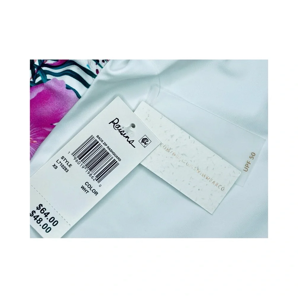 Raisins Rash Guard, Zip-Back, Long Sleeved UVP Vieques Swim Shirt. XS - Picture 13 of 13